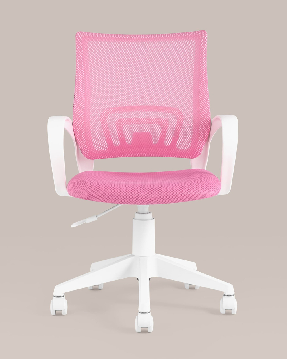 Кресло офисное TopChairs ST-BASIC-W розовый крестовина пластик белый