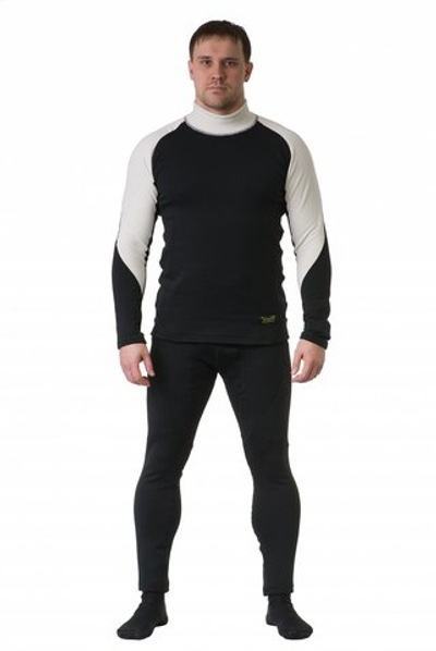 Термобелье зима Dragonfly Polartec высокий ворот, чёрный-белый