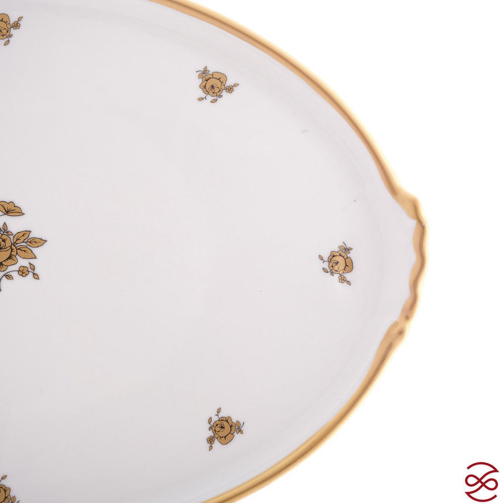 Блюдо овальное Queen's Crown Золотая роза 37 см