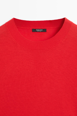 Massimo Dutti Джемпер тонкой вязки из шерсти, красный