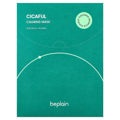 Beplain, Cicaful успокаивающая косметическая маска, 10 шт., 27 г (0,95 унции)