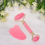 Массажер для лица и шеи декольте и скребок «Gua sha», цвет розовая вуаль