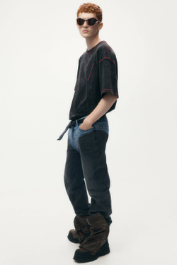 H&M - Glenn Martens Футболка с вышивкой, темно-коричневый