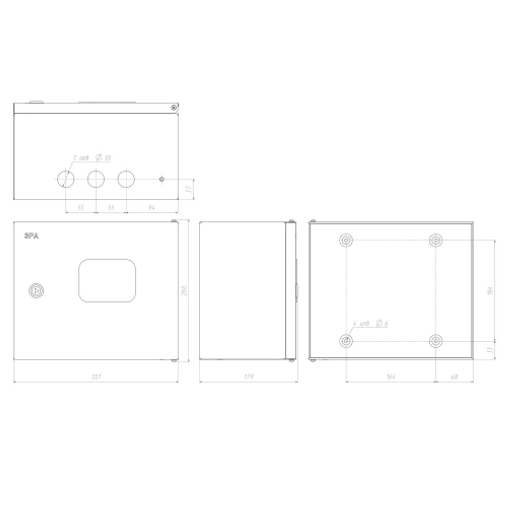 Корпус металлический ЭРА SIMPLE ЩМПг-02 с окном (250х300х175) IP54 У2 серый | Корпуса металлические с монтажной панелью