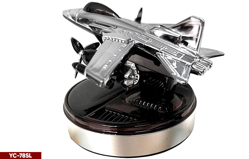 Ароматизатор-игрушка -на торпеду- Самолет-Ист -солн батар (жидк)- YC-78SL Silver