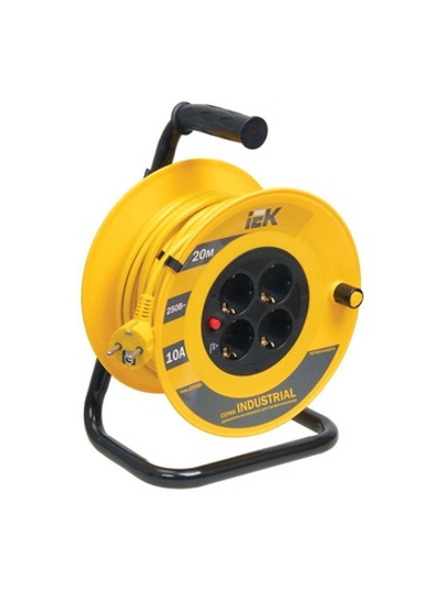 Удлинитель на катушке 4х20м с заземл. 10А IP20 Industrial УК20 3х1 термозащита IEK WKP14-10-04-20