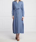 Льняное платье GIALLO Marella SPORT - голубой(32210124)