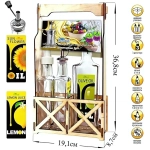 Набор стеклянных ёмкостей для масла и уксуса с дозатором 3шт, 500мл, на подставке