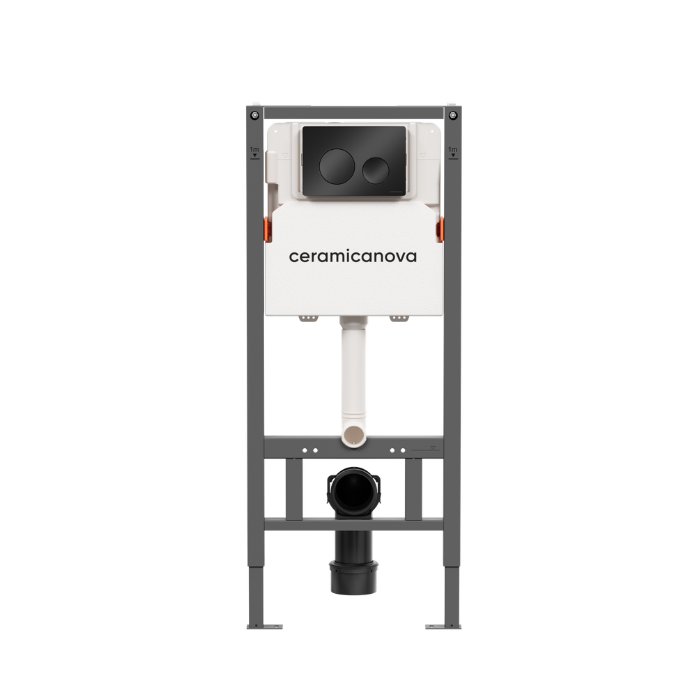 Инсталляция для подвесного унитаза Ceramica Nova Balance CN121001MB с панелью смыва, черный матовый