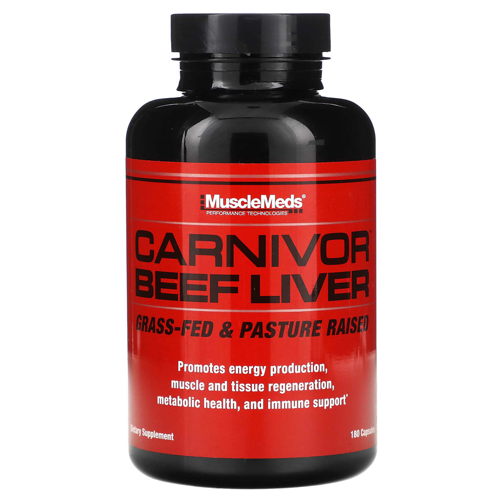 MuscleMeds, Carnivor, говяжья печень, 180 капсул (500 мг на капсулу)
