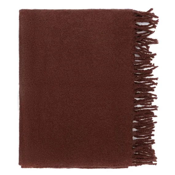 Плед мохеровый шоколадного цвета из коллекции essential, 130х180 см