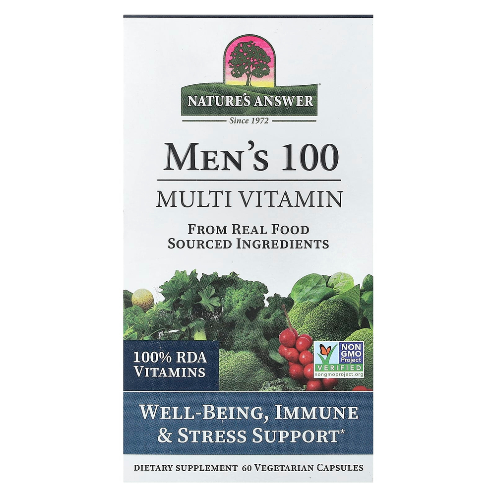Nature's Answer, Men's 100, мультивитамины, 60 вегетарианских капсул