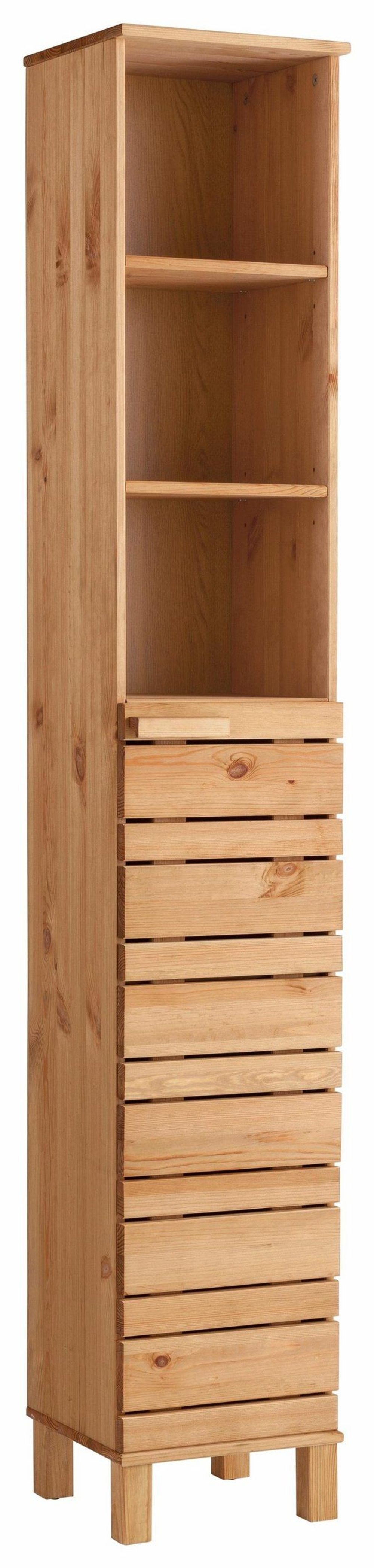 Шкаф для одежды 30х30х180, Джосси, распашной для одежды, для ванной комнаты деревянный, бейц, Dipriz