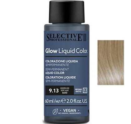 Glow Liquid Color Жидкий тонирующий краситель для волос "Glow Liquid Color", тон 9.13, 60 мл.