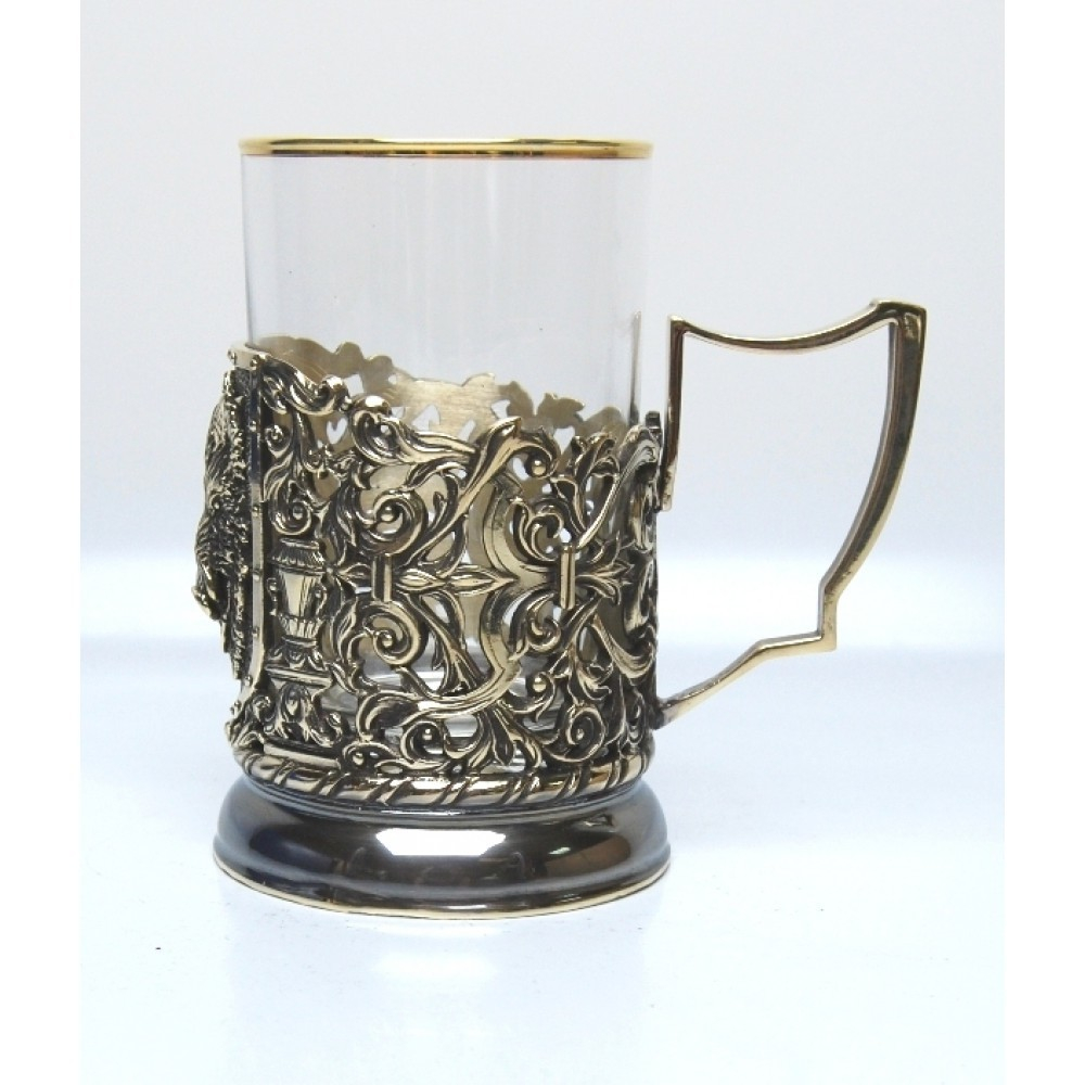 Подстаканник "Кабан" из латуни