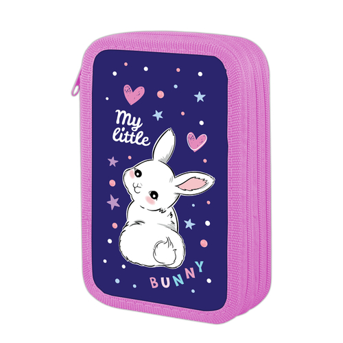 Пенал ЮНЛАНДИЯ, 3 отделения, картон с эффектом soft-touch, 19х11 см, "Fluffy tail", 272265