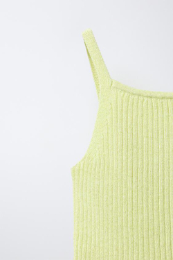 ZARA АСИММЕТРИЧНЫЙ ТОП BRILO, ЛАЙМОВЫЙ