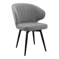 Стул поворотный "Милтон 360" (арт. 357П), велюр Бренди В22 серый, ножка круглая черная