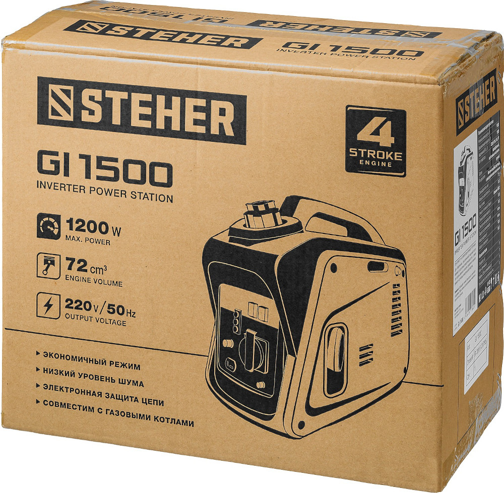 Генератор инверторный Steher GI-1500 1200 Вт
