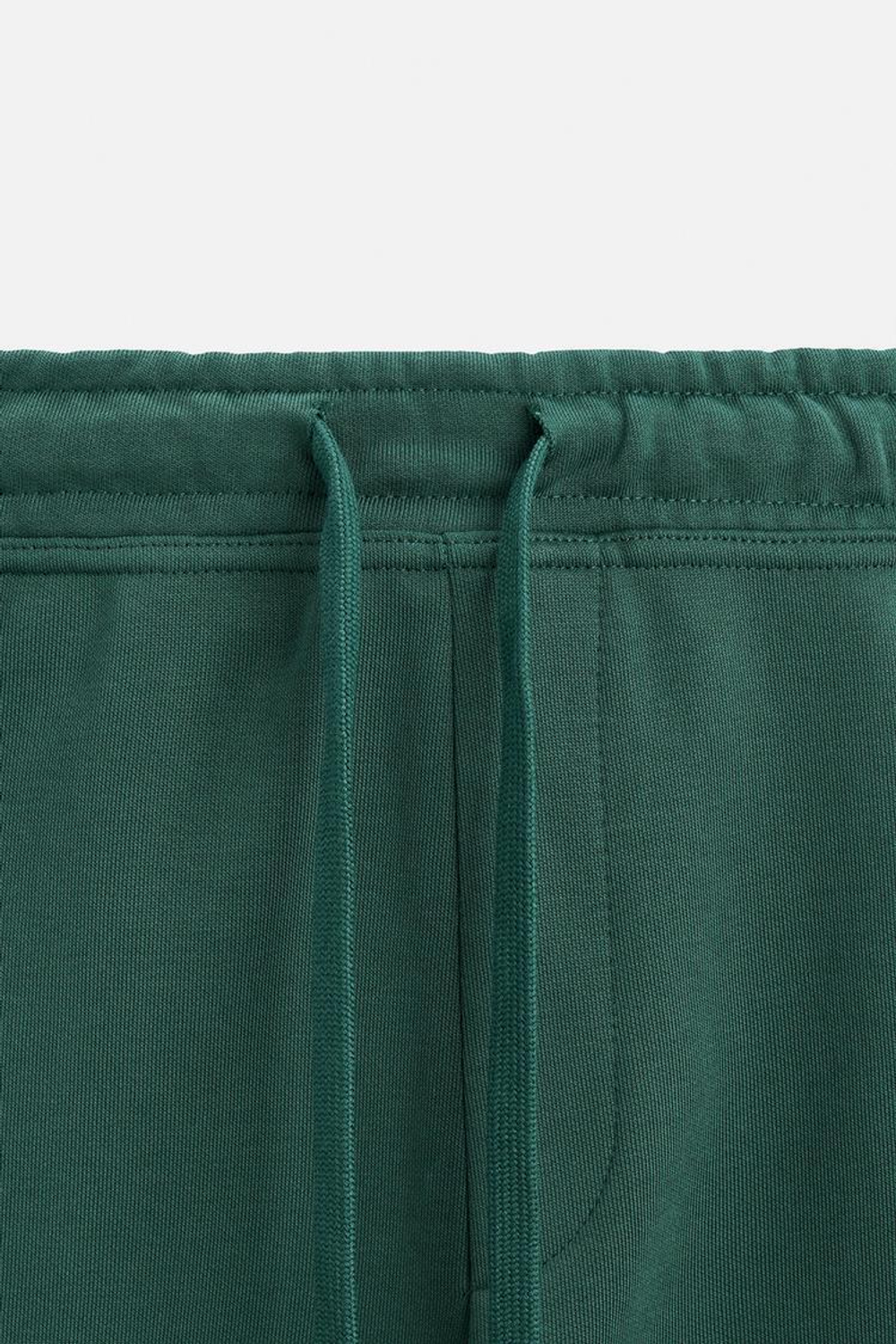 ZARA БАЗОВЫЕ БРЮКИ-ДЖОГГЕРЫ, ЗЕЛЕНЫЙ