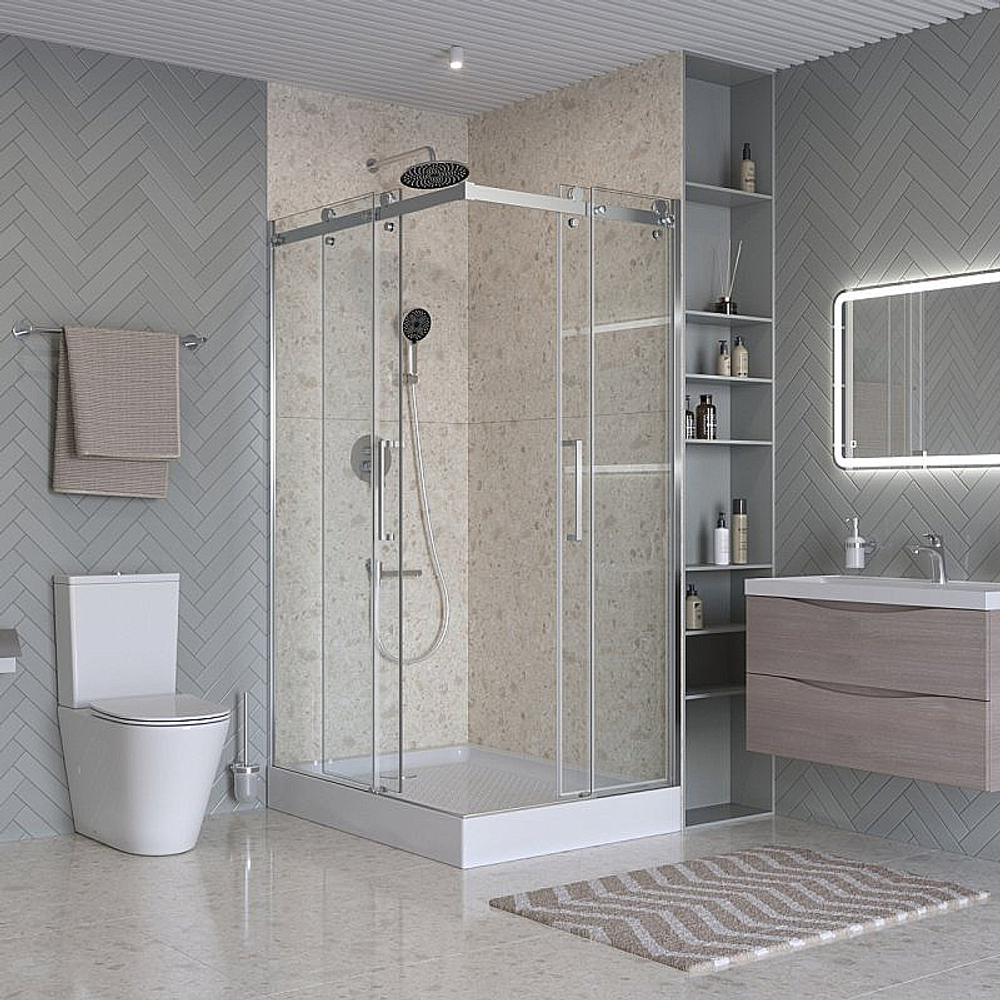 Душевой уголок BelBagno Marino 2-AH-2 120x90 стекло прозрачное/профиль хром