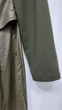 Платье женское нарядное праздничное на праздник повседневное в офис на работу рабочее кожаное экокожа клёш юбка с поясом пояс коктейльное зеленое хаки болотное большой размер 50 трикотаж