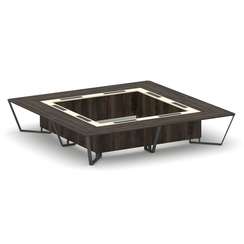 Steel Meet Стол переговорный квадратный KM-PR.B.SP-20K2 Дуб Мали/Ваниль Глянец/Металл Антрацит 4000*