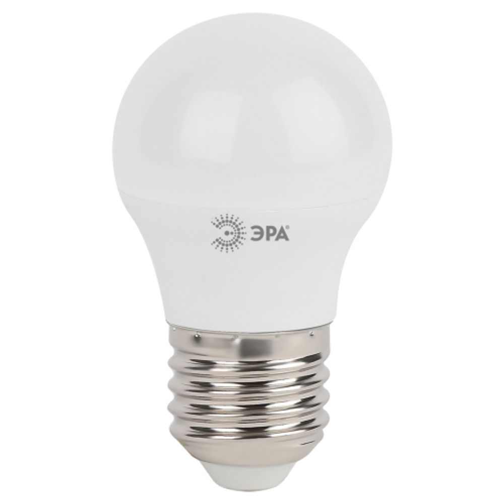 Лампа светодиодная ЭРА STD LED P45-5W-840-E27 5Вт шар нейтральный белый свет Е27 | Лампы cветодиодные Шар (G/P)
