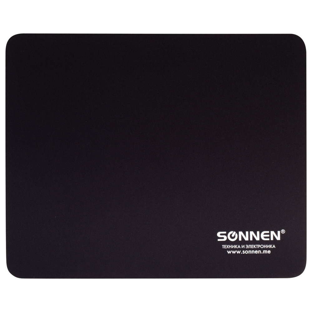 Коврик для мыши SONNEN "BLACK" резина + ткань 220х180х3 мм (5 штук в упаковке)