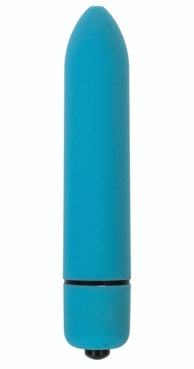 Голубая вибропуля с заострённым кончиком - 9,3 см. (Цвет: голубой)