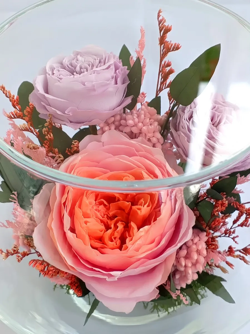 Натуральные пионы в стекле, вакуум