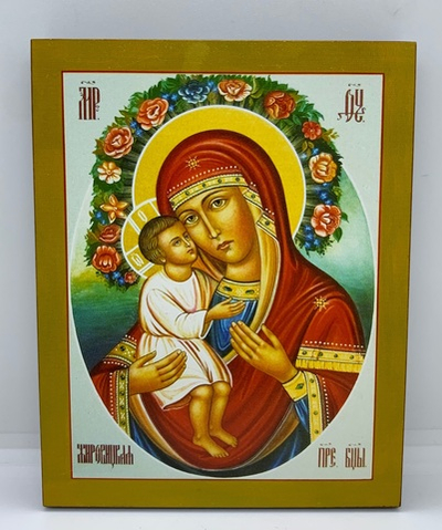 «Жировицкая Божия Матерь»икона на доске прямая печать по левкасу ручная работа