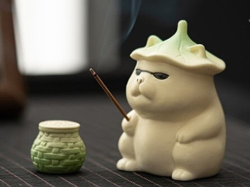 312120 Подставка "Кот рыбак", керамика