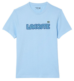 Мужская теннисная футболка Lacoste Ultra Dry Jersey Sports T-Shirt With Logo - небесный