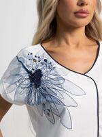 Блуза Капли росы (бело-голубая) Б15564-18М LT Collection