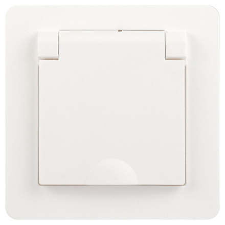 Розетка Intro Style 7-209-01 с заземлением 2P+E Schuko с крышкой шторками 16А-250В IP44 СУ белый