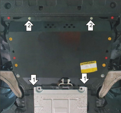 Защита картера Двигателя, КПП. 5 мм, Алюминий. для Ford Mondeo V 2015-2019 MOTODOR.30709