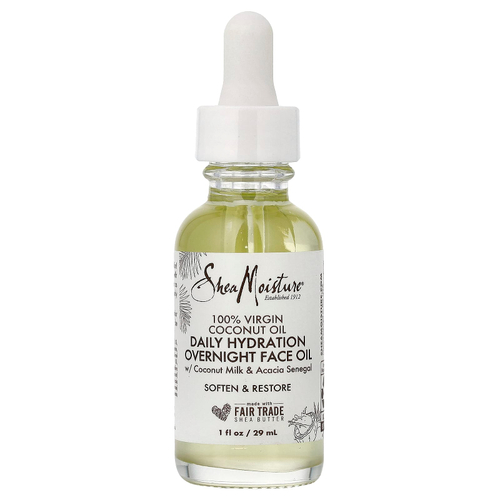 SheaMoisture, 100% кокосовое масло первого отжима, масло для ежедневного увлажнения на ночь, 29 мл (1 жидк. унц.)