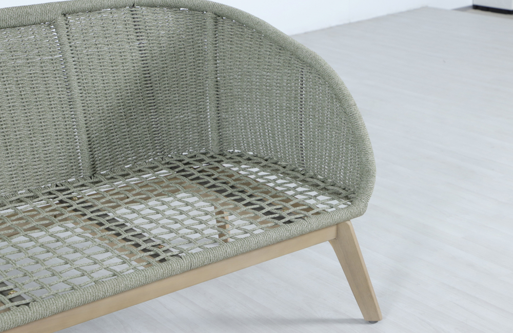 Диван деревянный трехместный Tagliamento Madrague, светлый тик, бежевый