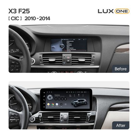 Магнитола для BMW X3 F25 2011-2014 (CIC) - Teyes LUX ONE ROUND монитор 12.3" 2K QLED на Android 10, CarPlay, 4G SIM-слот