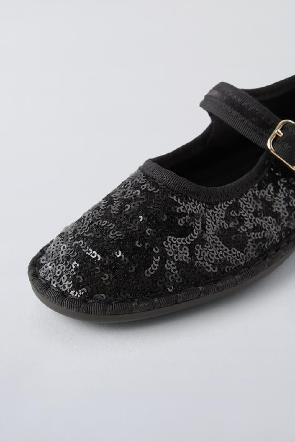 ZARA БАЛЕТКИ С ПАЙЕТКАМИ, ЧЕРНЫЙ