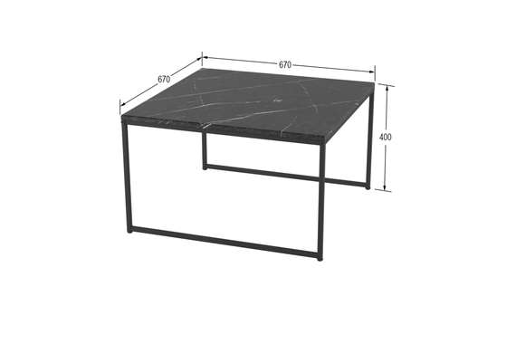 Стол журнальный Овер черный мрамор/черный