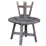 Стол обеденный, 105х105х73, Осло, кухонный, садовый, круглый, деревянный, графит, Dipriz