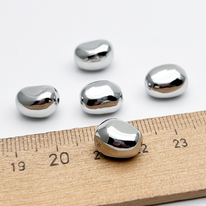 Бусина, цвет серебро (родий), размер 11,5*9,3 мм, цена за 1 шт