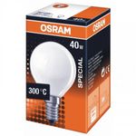 Лампа для духовых шкафов / печей OSRAM SPECIAL OVEN E14 40W 240V 300град,С (матовая шарик D40)