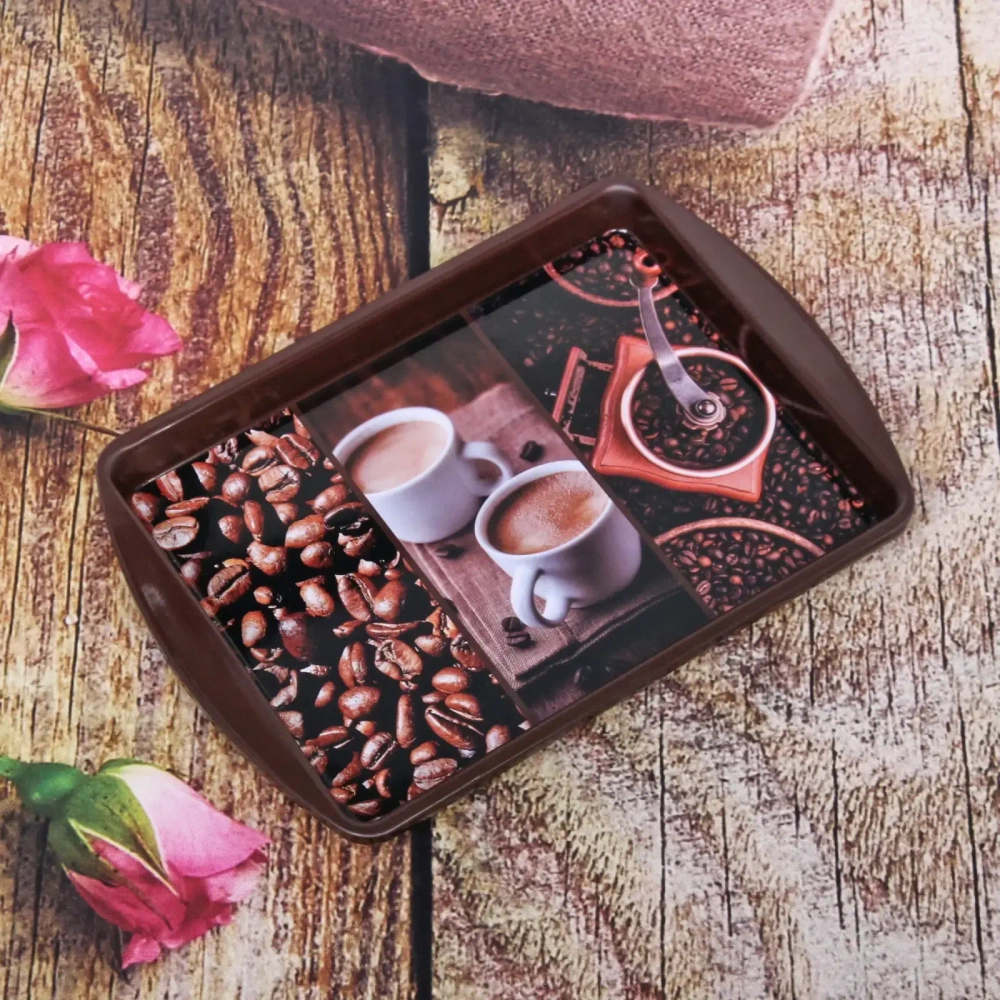 Поднос жестяной «Coffee time» 20*14см, микс