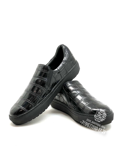 Слипоны из кожи крокодила Zilli