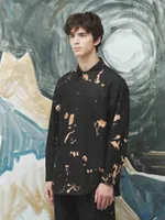Рубашка Sashina Bleach Tie-Dye черная