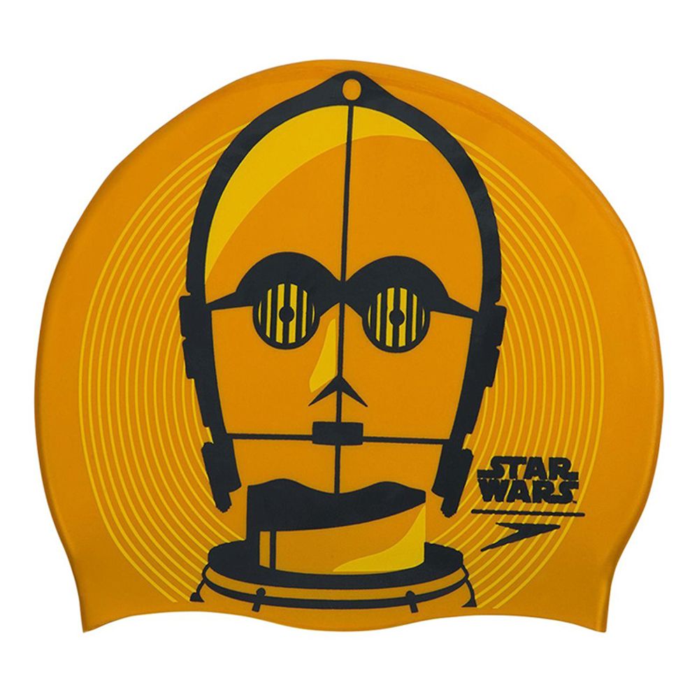 Шапочка для плавания силиконовая Speedo Star Wars Slogan Print Cap C-3PO