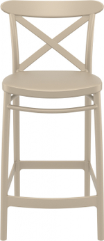 Стул пластиковый полубарный Siesta Contract Cross Bar 65, бежевый
